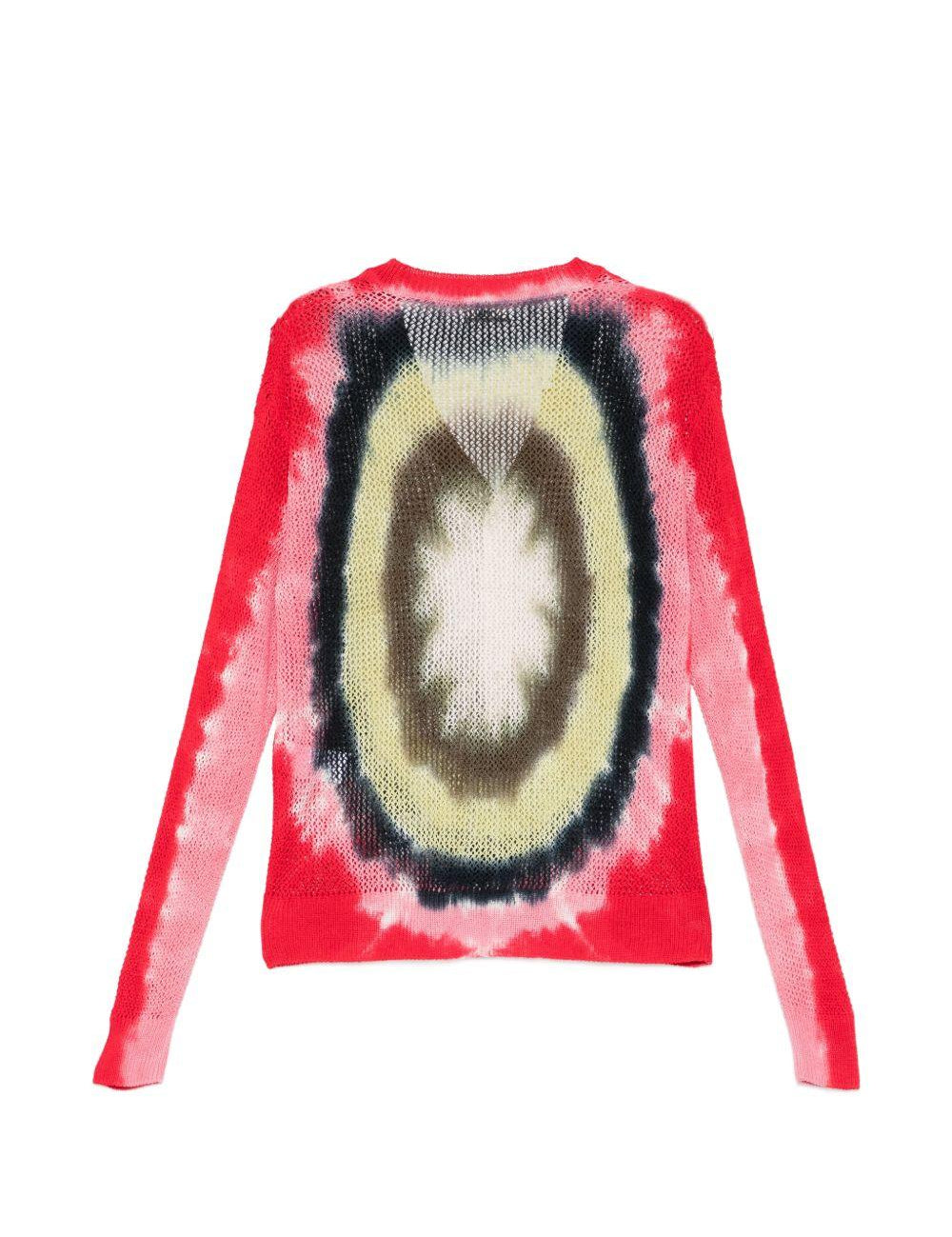 Cardigan con design tie-dye in rosso Khoki - uomo 