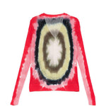 Cardigan con design tie-dye in rosso Khoki - uomo 
