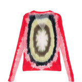 Cardigan con design tie-dye in rosso Khoki - uomo 