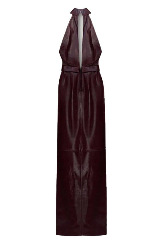 Abito nessa con spacco in pelle in bordeaux The new arrivals ilkyaz ozel - donna 
