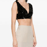 Top con paillettes in nero Philosophy Di Lorenzo Serafini - donna 