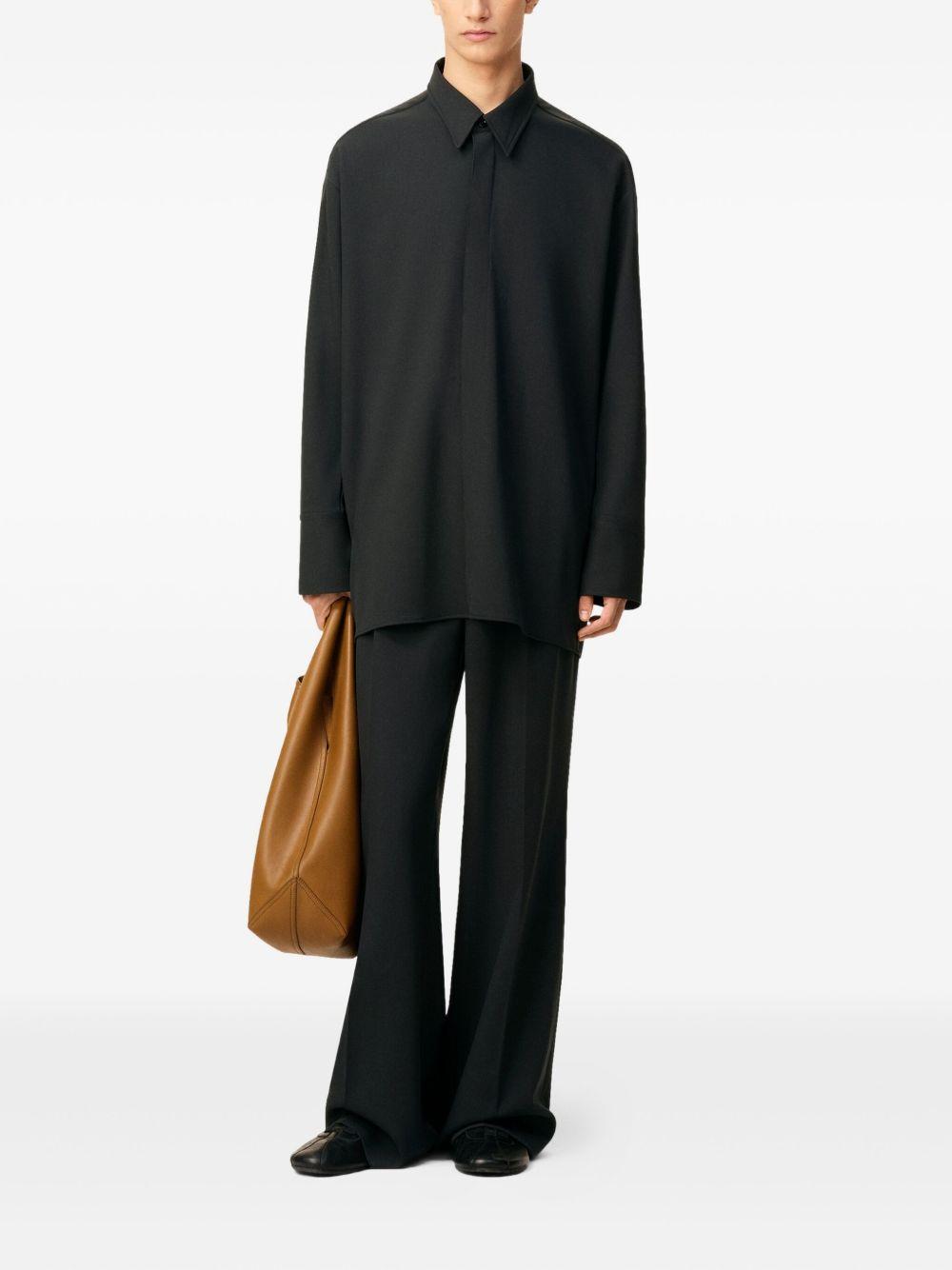 Camicia con abbottonatura nascosta in grigio scuro Ami Paris - uomo 