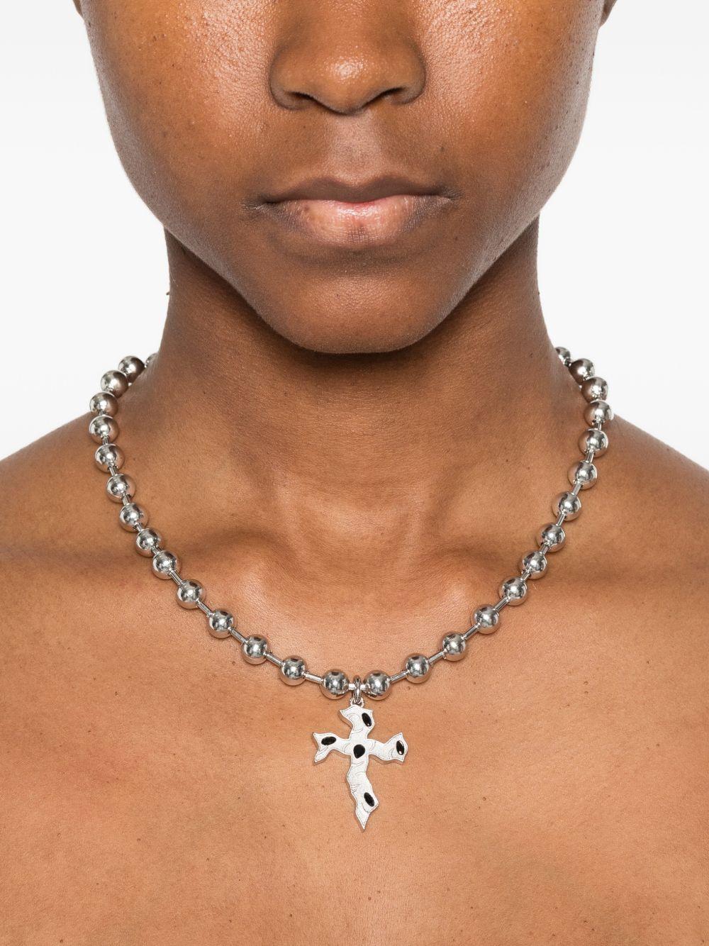 Collana Tipsy Cross in argento Darkai - unisex 