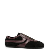 Sneakers a pannelli in pelle in nero 