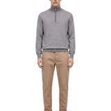Maglione mezza zip in cashmere grigio 
