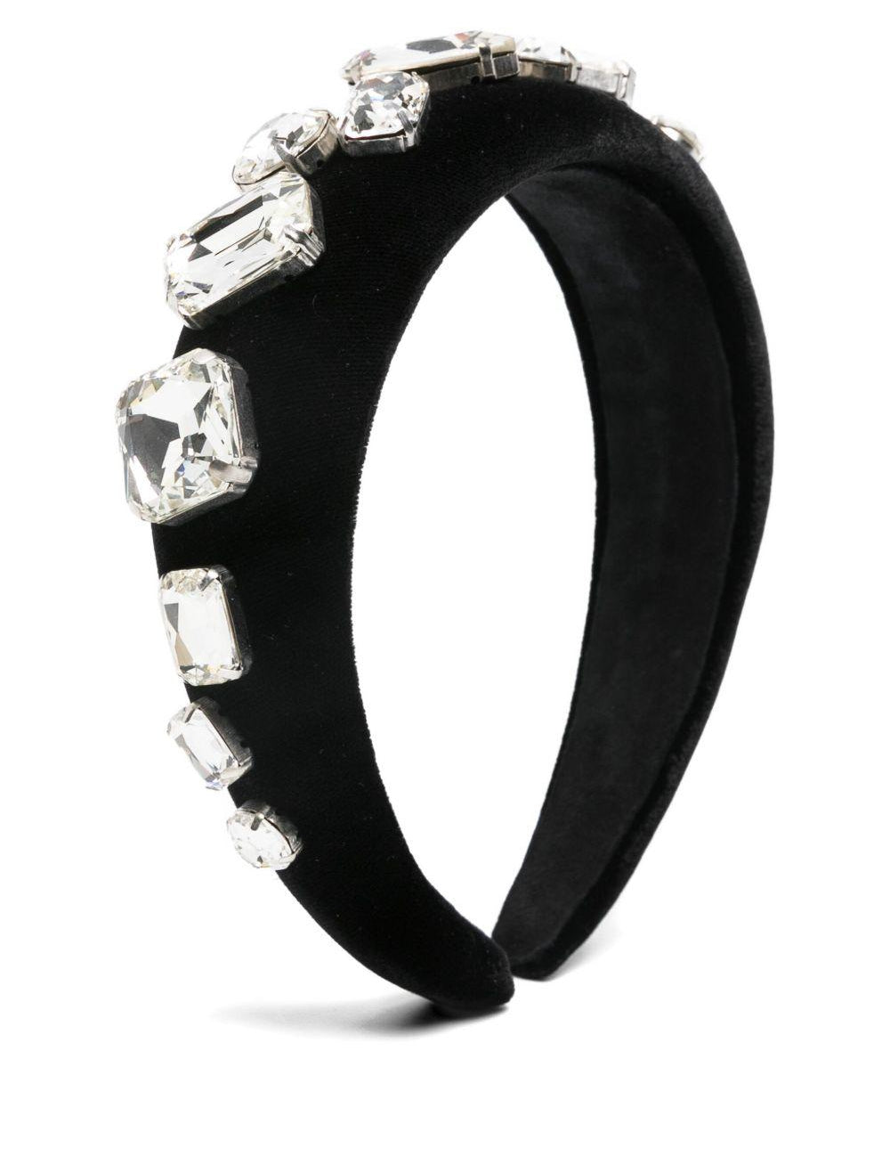 Cerchietto con cristalli in nero David koma - donna 