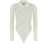 Body in maglia a maniche lunghe in bianco Self-portrait - donna 