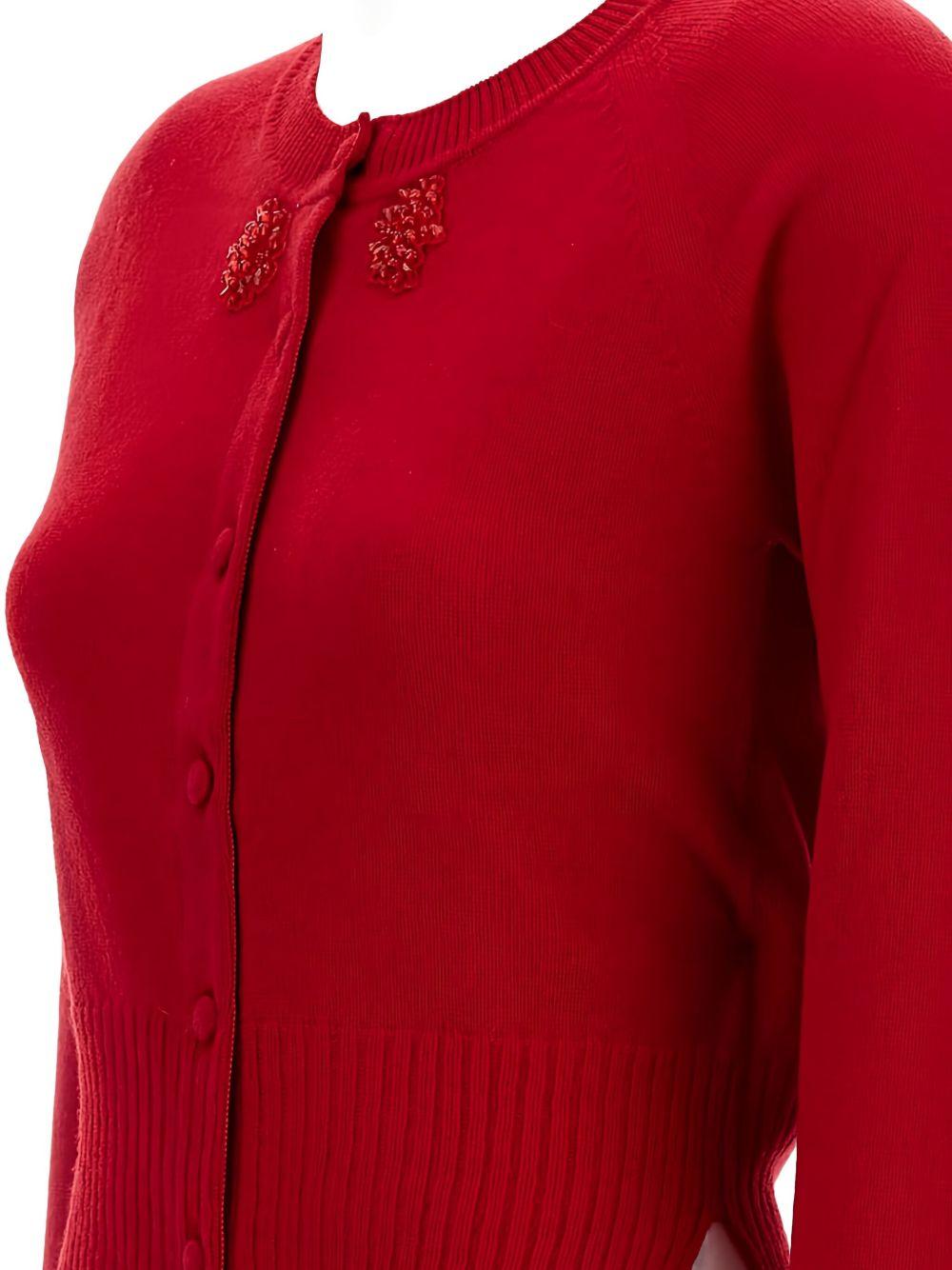 Cardigan con bottoni in rosso Simone Rocha - donna 