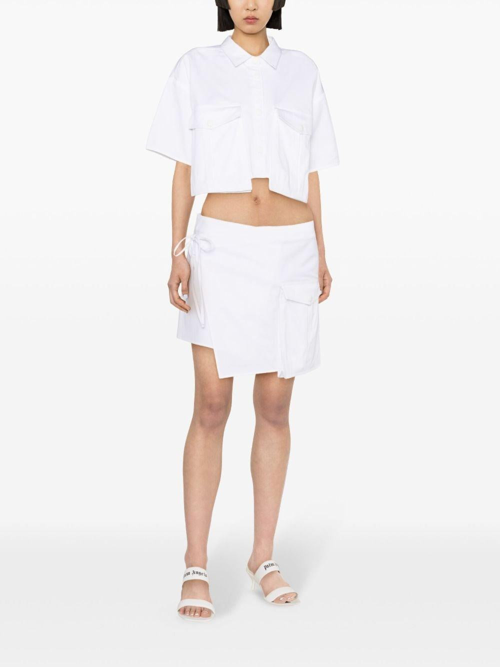 Minigonna asimmetrica in bianco - donna 