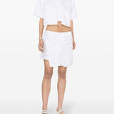 Minigonna asimmetrica in bianco - donna 