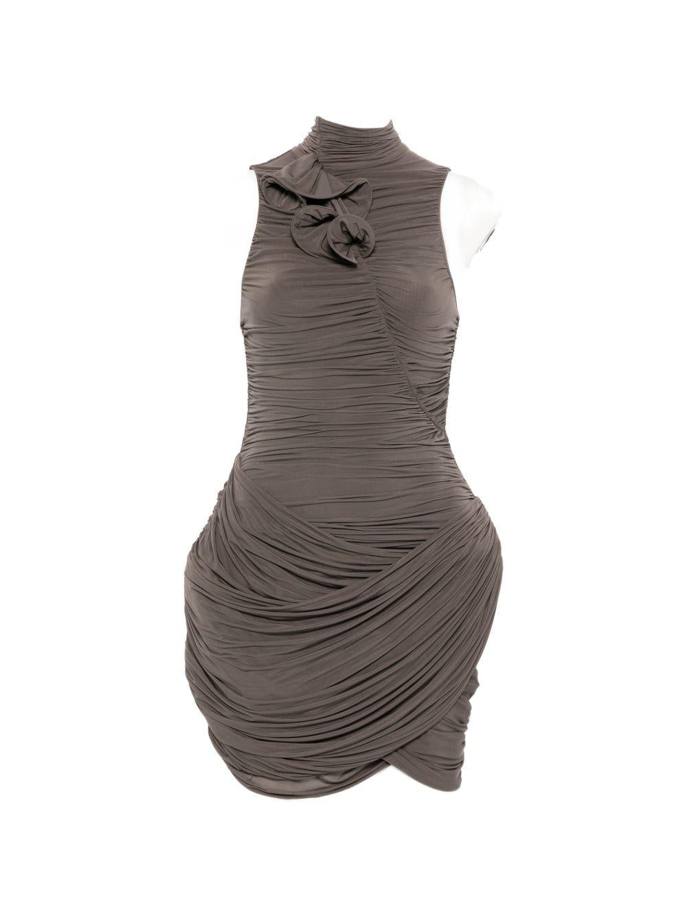 Abito mini con applicazioni floreali in marrone Magda butrym - donna 