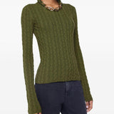 Maglione con dettaglio a catena in verde Rabanne - donna 