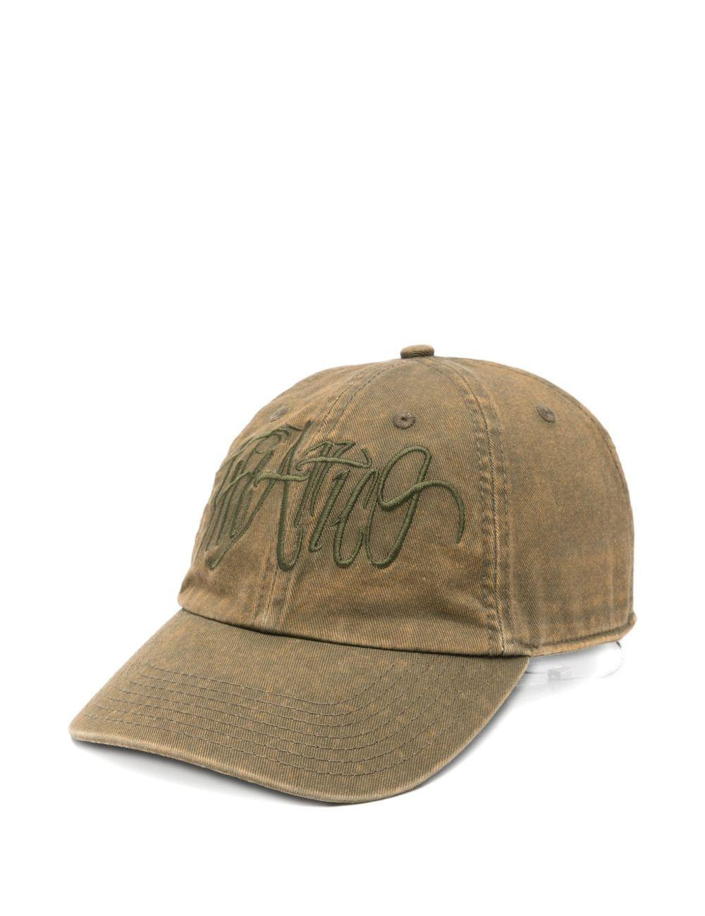 Cappello da baseball con logo ricamato in verdeThe attico - donna 