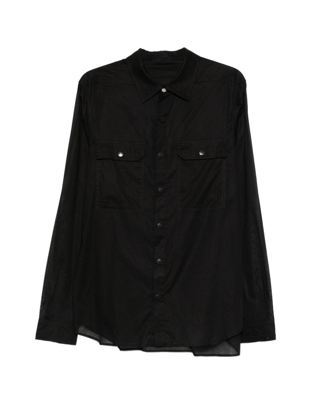 Camicia con tasche sul petto in nero Rick owens - uomo 