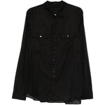 Camicia con tasche sul petto in nero Rick owens - uomo 