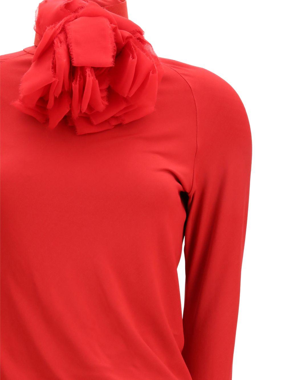 Abito maxi con applicazioni floreali in rosso Magda butrym - donna 