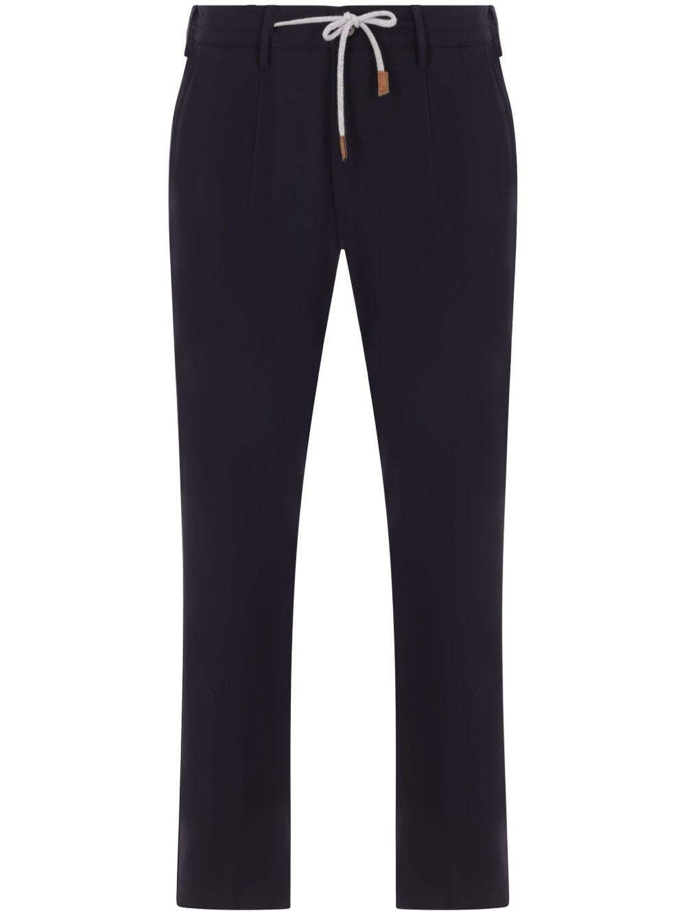 Pantaloni in lana elasticizzata in blu Eleventy - uomo 