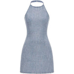 Abito effetto pelle coccodrillo in blu Self-portrait - donna 