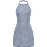 Abito effetto pelle coccodrillo in blu Self-portrait - donna 