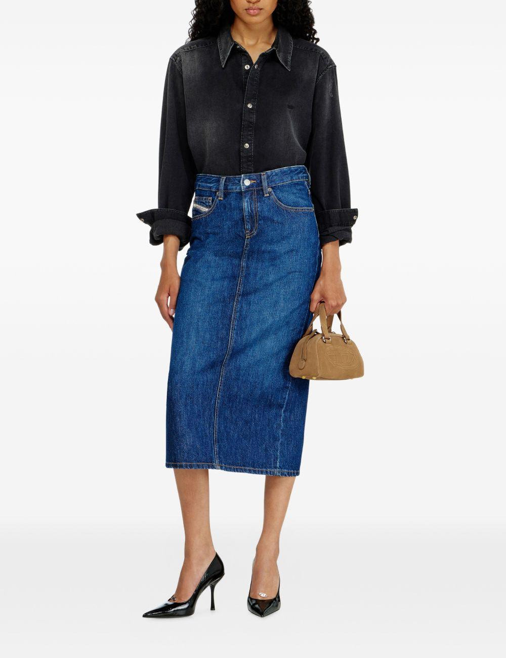 Gonna a cinque tasche de-skye-d in blu Diesel - donna 