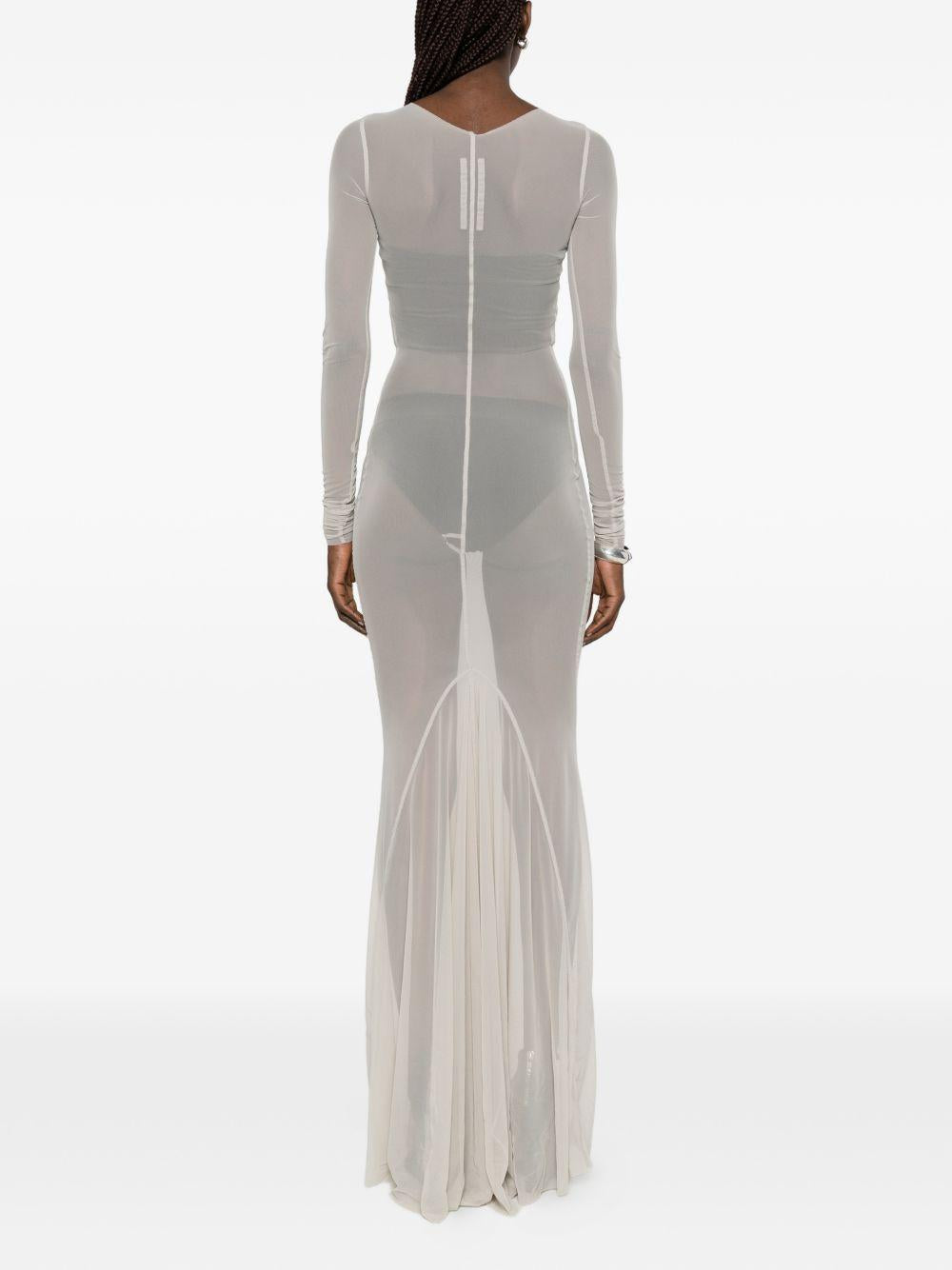 Abito maxi a pannelli temple in grigio Rick Owens - donna 