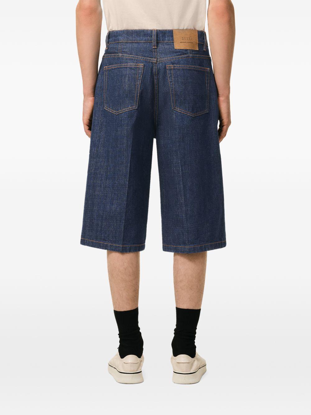 Blue five-pocket denim shorts Ami paris - uomo 