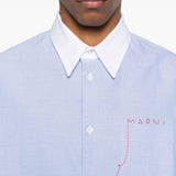 Camicia bicolore a maniche lunghe blu Marni - uomo 