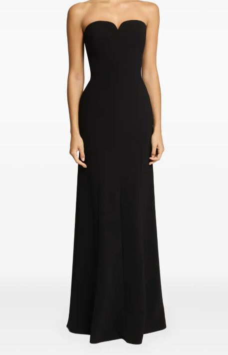 Abito lungo Lust con scollo a cuore in nero Jenny packham - donna 