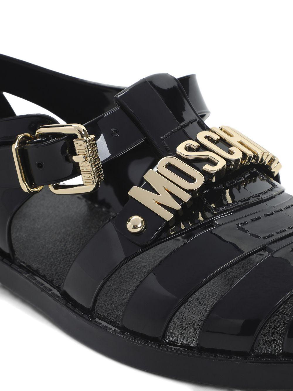 Sandali con logo in nero Moschino - donna 