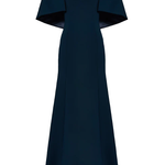 Abito lungo star shower con cristalli in blu Jenny packham - donna 