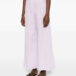 Pantaloni broderie-anglaise in viola Forte forte - donna 