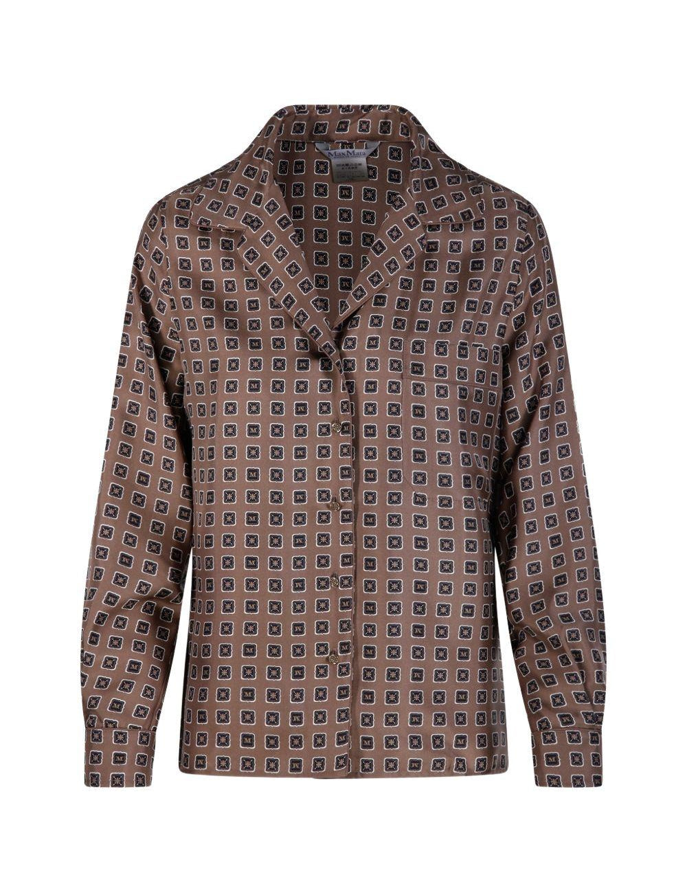 Camicia semiaderente in seta stampata disco in grigio Maxmara - donna 