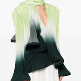 Blusa plissettata in verde degradè Rowen Rose - donna 