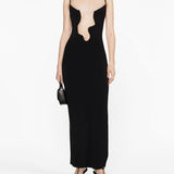 Abito lungo Salacia con scollo a V in nero Christopher esber - donna 