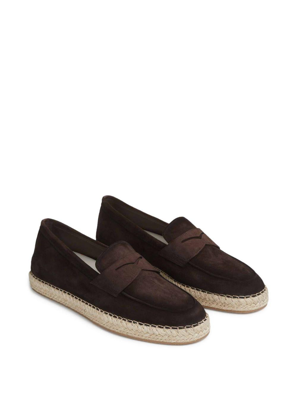 Mocassini in pelle in marrone Santoni - uomo 