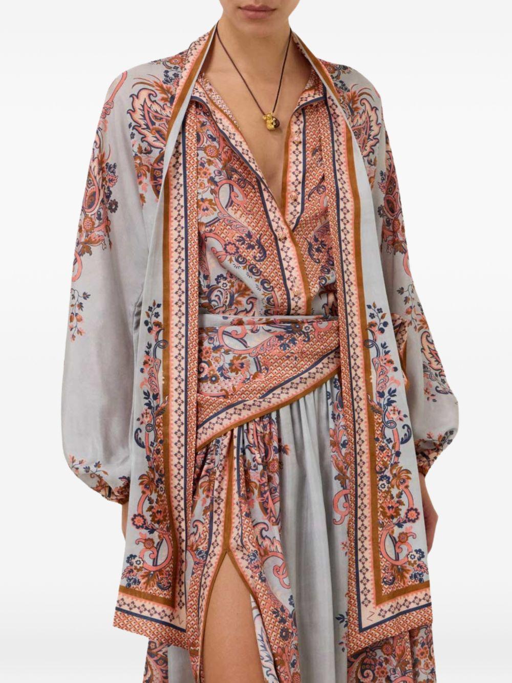 Blusa con stampa paisley aster multicolore 