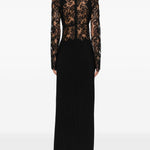 Abito lungo con inserti in pizzo nero Ermanno Scervino - donna 