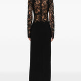 Abito lungo con inserti in pizzo nero Ermanno Scervino - donna 