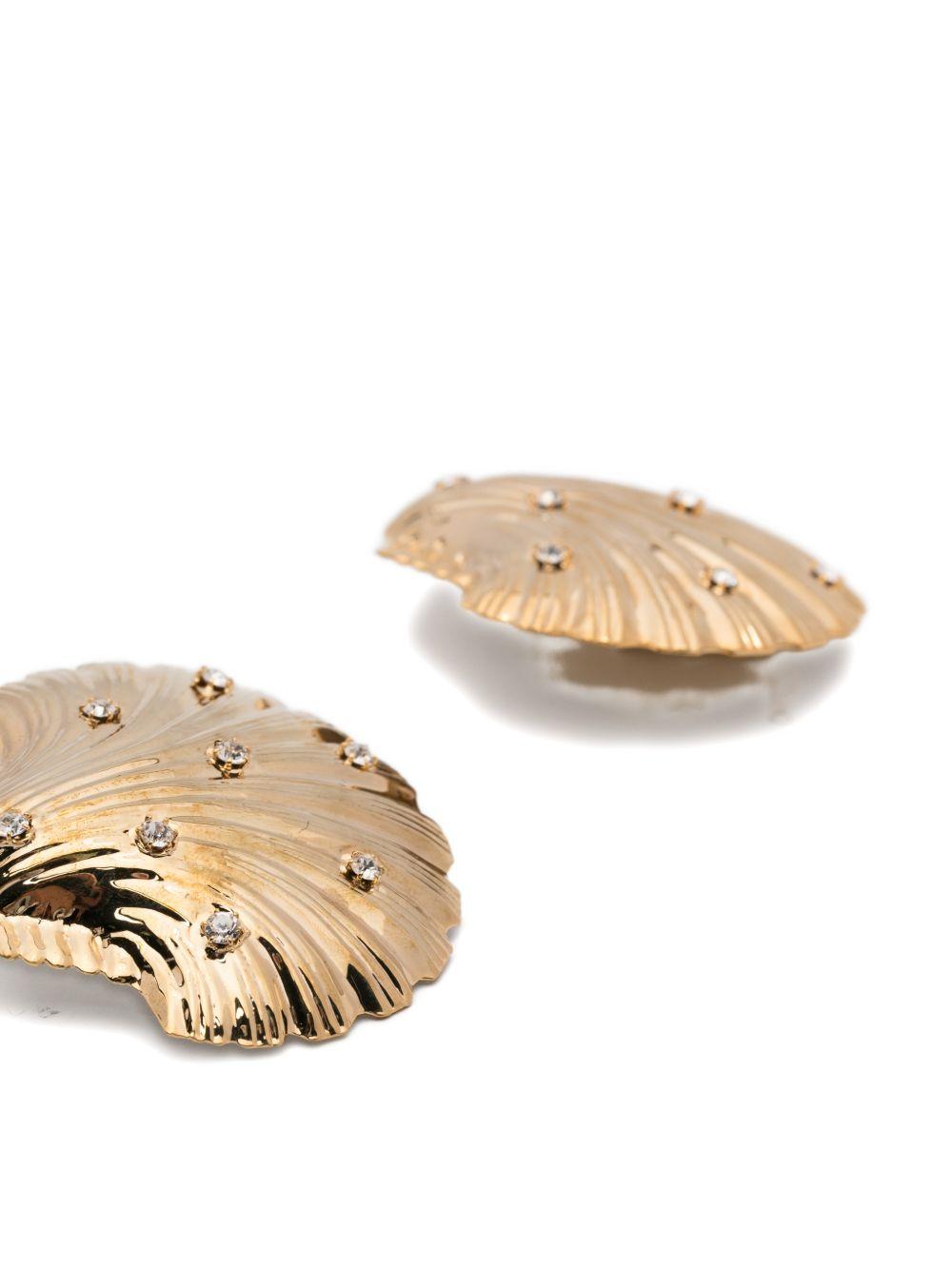Orecchini con  strass oversize shell in oro Rowen Rose - donna 