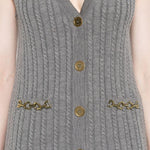 Gilet in maglia con bottoni in grigio Golden goose - donna 