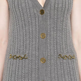 Gilet in maglia con bottoni in grigio Golden goose - donna 