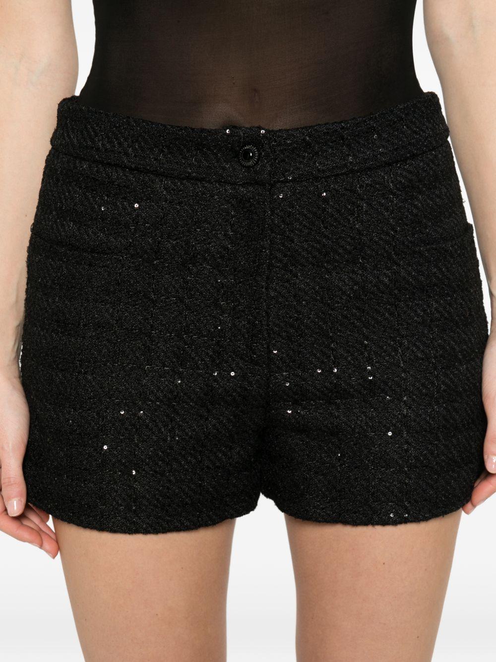 Shorts con paillettes in nero Thelaurent - donna 