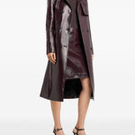Trench a doppio petto in vinile in bordeaux Courrèges - donna 