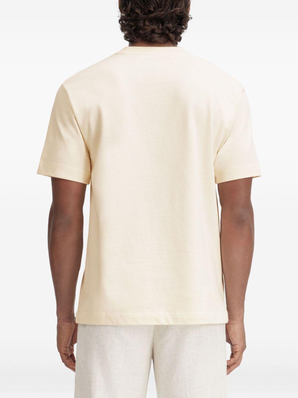 T-shirt con logo in avorio Jacquemus - uomo 