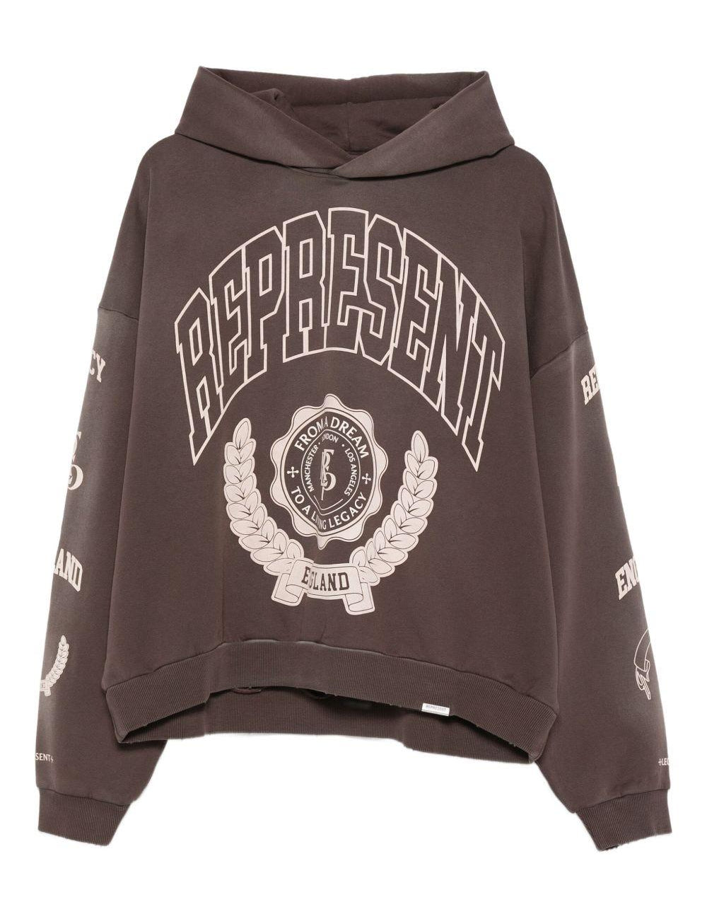 Felpa con cappuccio e logo in nero Represent - uomo 