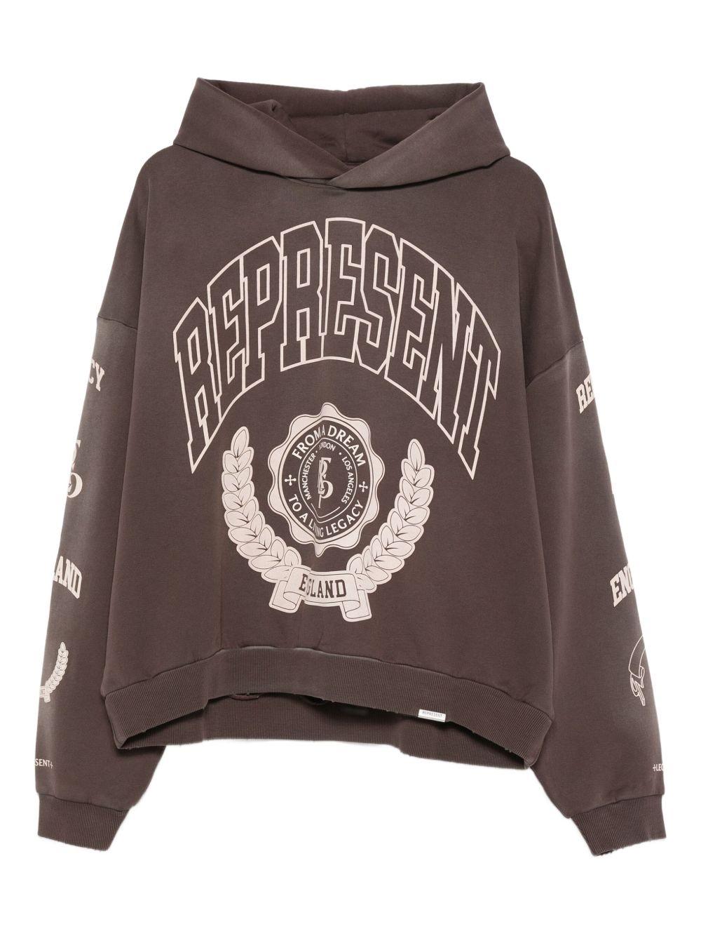 Felpa con cappuccio e logo in nero Represent - uomo 