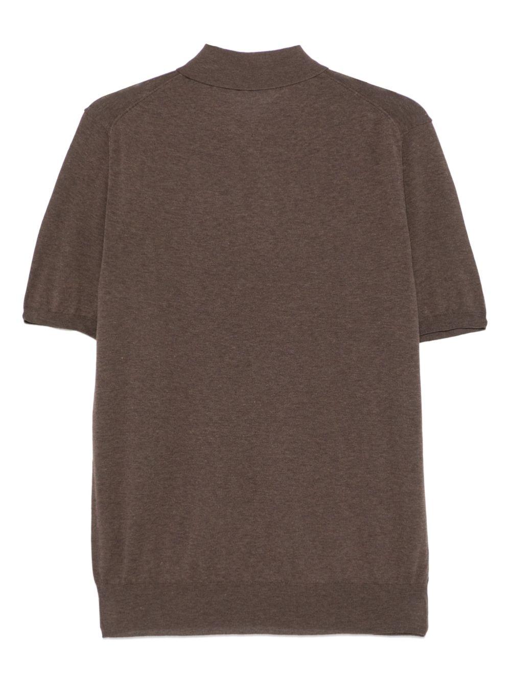 Polo in cotone in marrone Caruso - uomo 