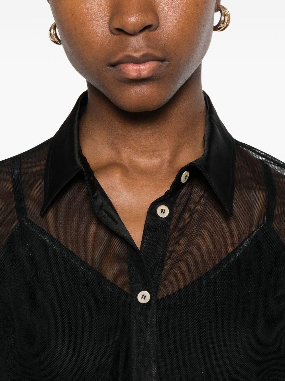 Camicia semi trasparente in nero Forte forte - donna 