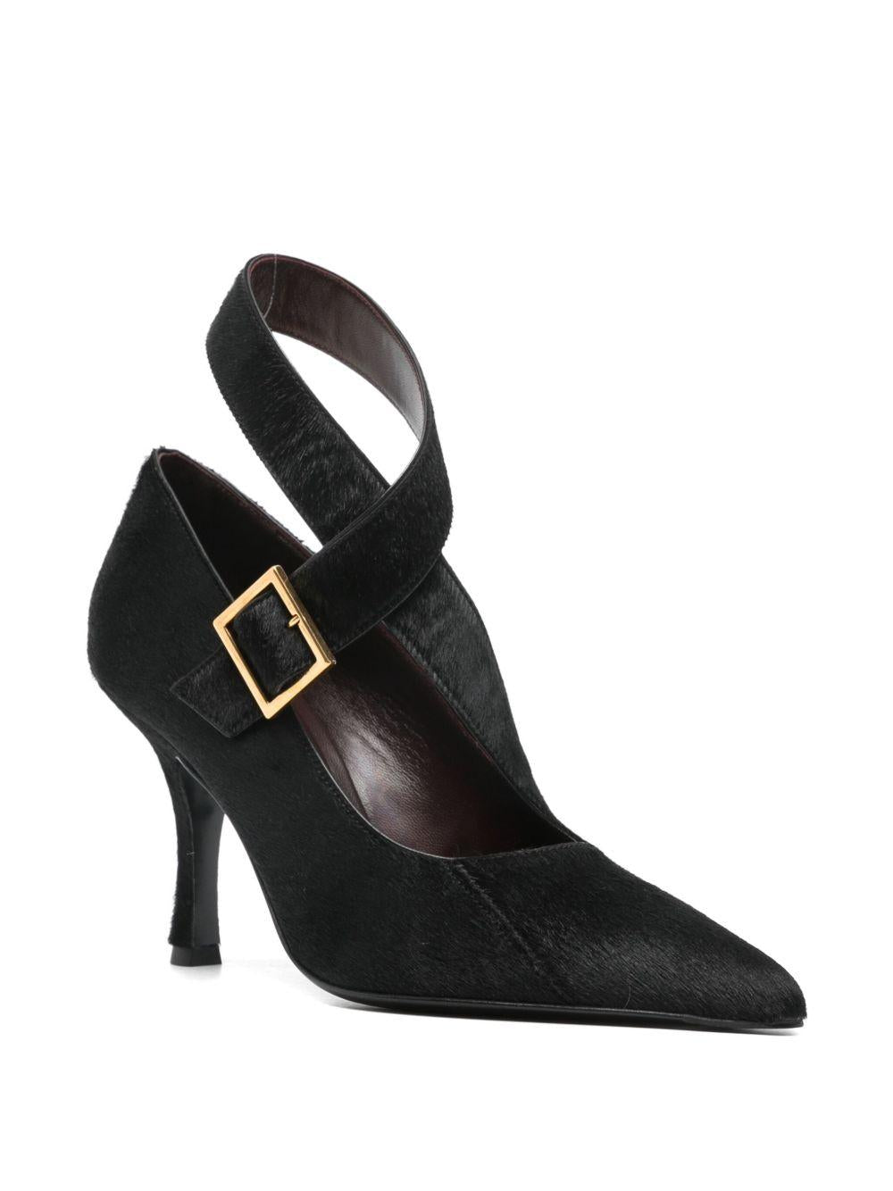 Décolleté con tacco con fibbia in nero Khaite - donna 
