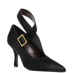 Décolleté con tacco con fibbia in nero Khaite - donna 